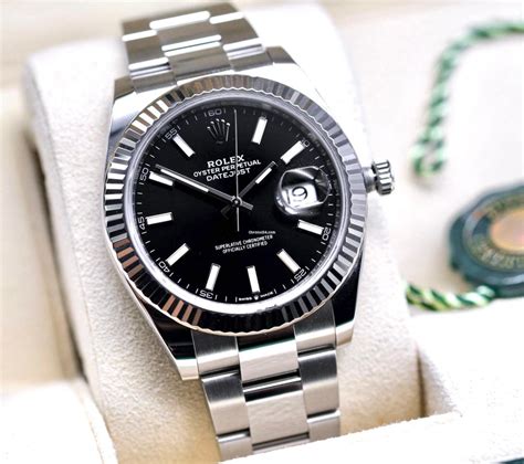 rolex datejust black dial replica|rolex datejust 41mm black.